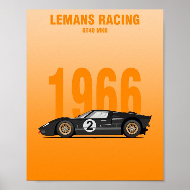 1966 GT40 MK2 Winner Poster (Front)