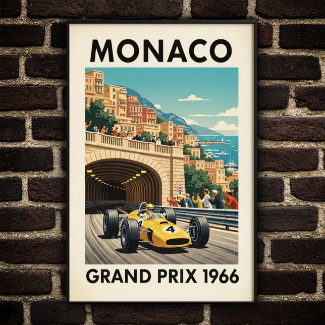 1966 Monaco Grand Prix Vintage Wall Poster (Creator Uploaded)