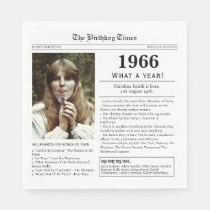 1966 Newspaper Birthday card Napkin