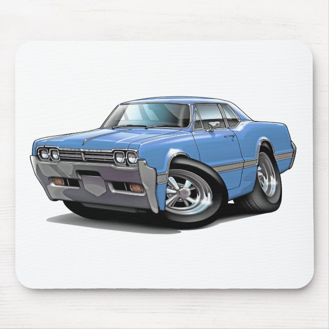 1966 Olds Cutlass Lt Blue Car Mouse Mat (Front)