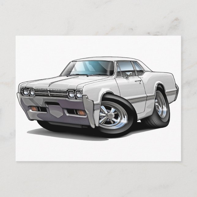 1966 Olds Cutlass White Car Postcard (Front)