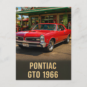 1966 Pontiac GTO Vintage American Muscle Car Postcard