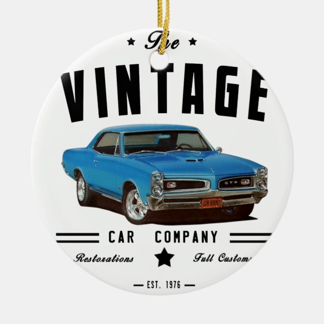 1966 Pontiac GTO Vintage Garage Ceramic Tree Decoration (Front)