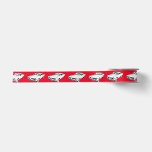 1966 Pontiac Lemans Muscle Car Illustration Satin Ribbon