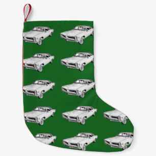 1966 Pontiac Lemans Muscle Car Illustration Small Christmas Stocking