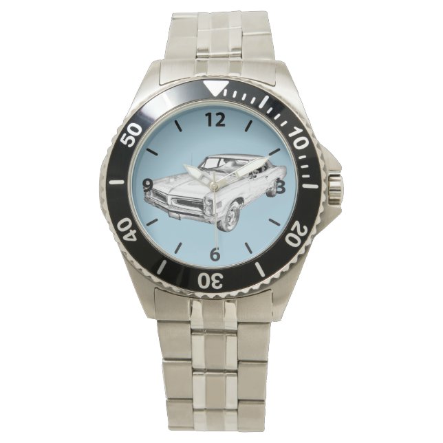 1966 Pontiac Lemans Muscle Car Illustration Watch (Front)