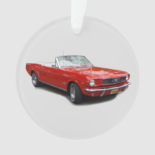 1966 Red Convertible acrylic ornament (Front)