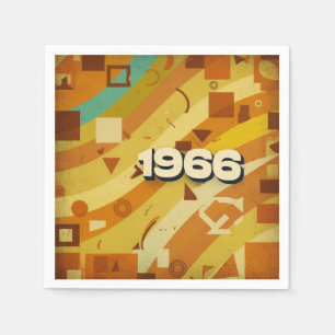 1966 - Retro Vintage 60s Geometric Design - Napkin