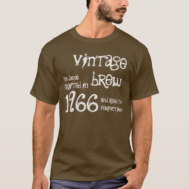 1966 Vintage Brew 50th Birthday Funny Gift Tee (Front)