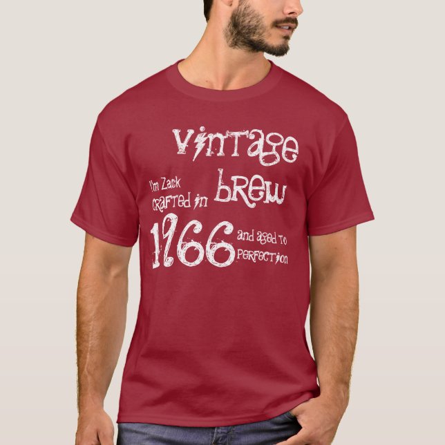 1966 Vintage Brew 50th Birthday Funny Gift Tee (Front)
