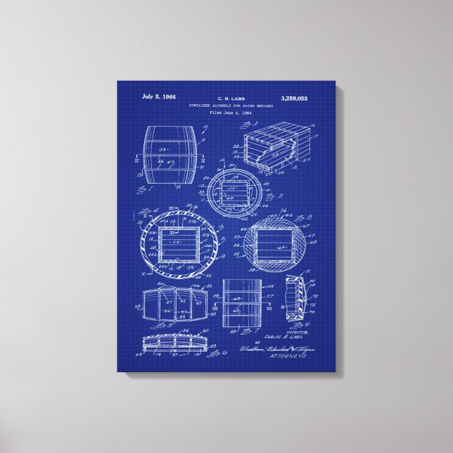 1966 Whiskey Container Art Canvas Print (Front)