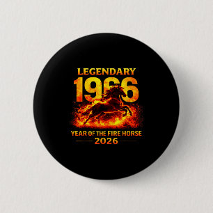 1966 Year Of The Fire Horse 60th Birthday Chinese 6 Cm Round Badge