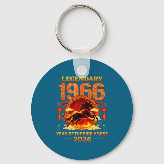 1966 Year Of The Fire Horse 60th Birthday Chinese  Key Ring (Front)