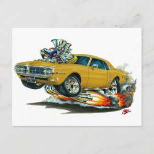 1967-68 Firebird Gold Car Postcard