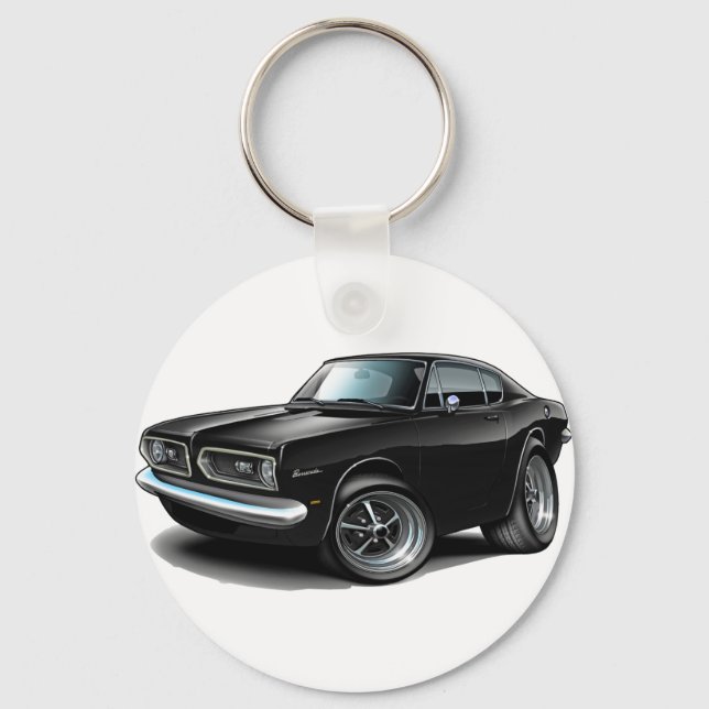 1967-69 Barracuda Black Car Key Ring (Front)