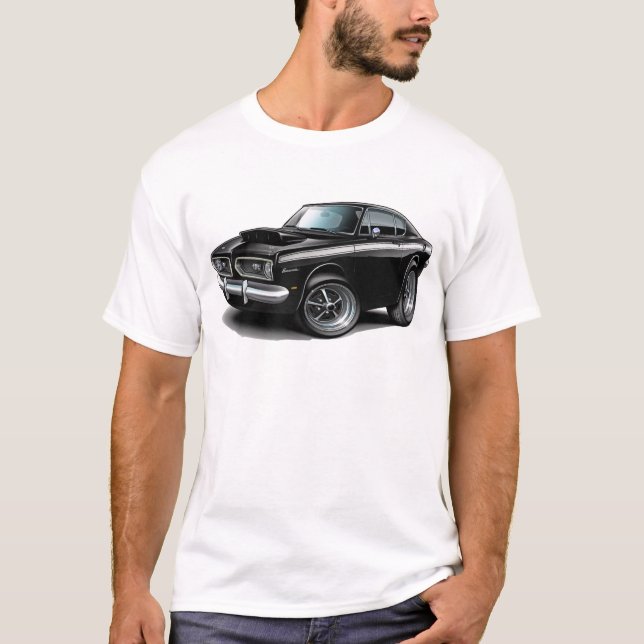 1967-69 Barracuda Black-White Car T-Shirt (Front)