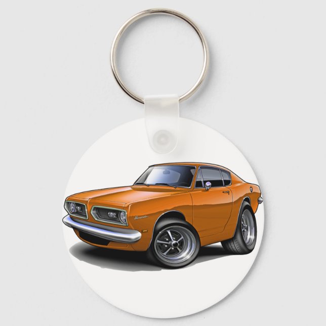 1967-69 Barracuda Orange Car Key Ring (Front)