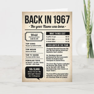 1967 Back in the Day, Fun Facts Birthday Card