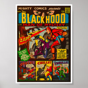 1967! BLACK HOOD COMIC BOOK COVER  POSTER