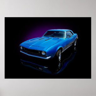 1967 blue coupe poster