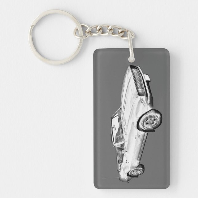 1967 Camaro muscle Car Illustration Key Ring (Front)