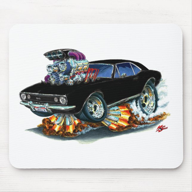 1967 Camaro SS Black Car Mouse Mat (Front)