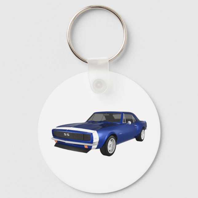 1967 Camaro SS: Blue Finish: 3D Model: Key Ring (Front)