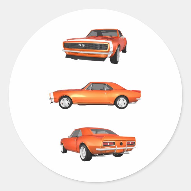 1967 Camaro SS: Classic Round Sticker (Front)
