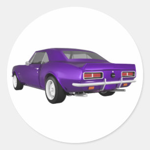 1967 Camaro SS: Purple Finish: 3D Model: Classic Round Sticker
