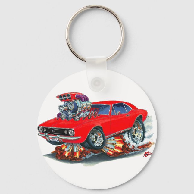 1967 Camaro SS Red Car Key Ring (Front)