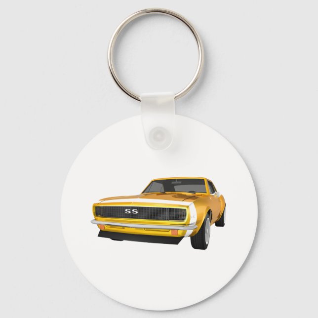 1967 Camaro SS: Yellow Finish: 3D Model: Key Ring (Front)
