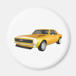 1967 Camaro SS: Yellow Finish: 3D Model: Magnet