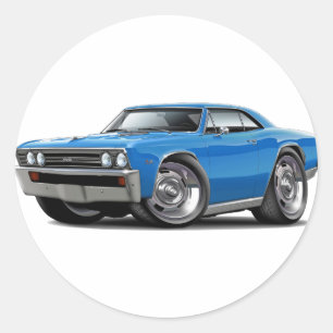 1967 Chevelle Blue Car Classic Round Sticker