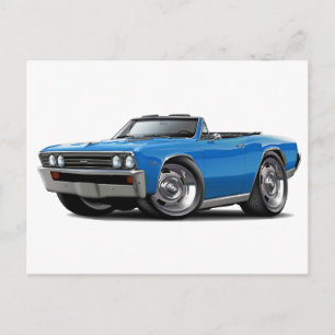 1967 Chevelle Blue Convertible Postcard