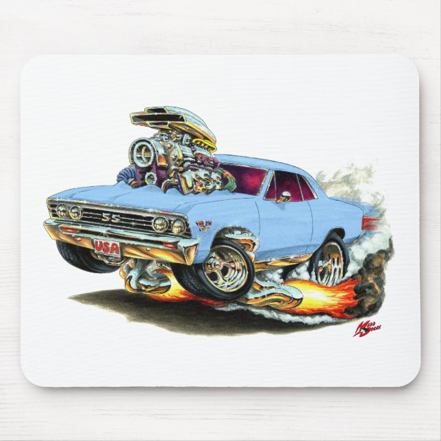 1967 Chevelle Light Blue Car Mouse Mat (Front)