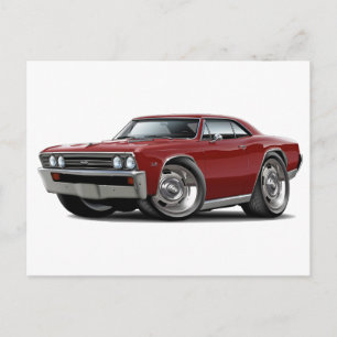 1967 Chevelle Maroon Car Postcard