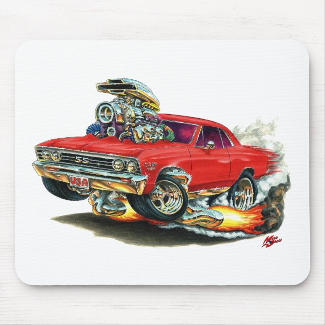 1967 Chevelle Red Car Mouse Mat (Front)
