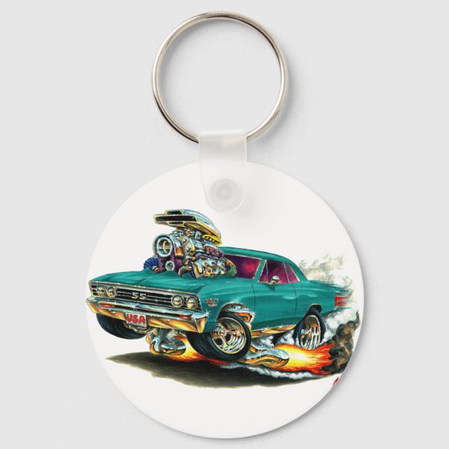 1967 Chevelle Teal Car Key Ring (Front)