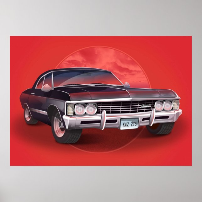 1967 Chevorlet Impala  Supernatural TV SHow Poster (Front)