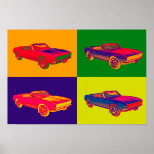 1967 Chevy Camaro RS Convertible Pop Art Poster