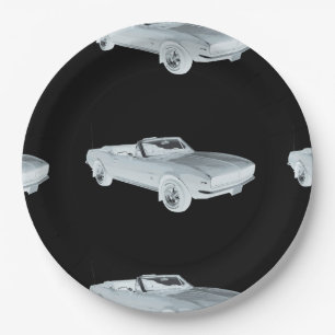 1967 Chevy Camaro RS Muscle Car Pop Art Paper Plate