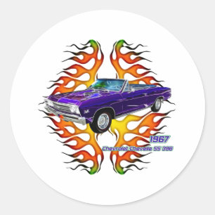 1967 Chevy Chevelle by Fractal Tees(TM) Classic Round Sticker