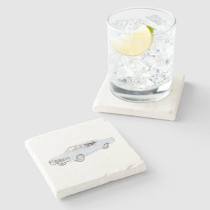 1967 Chevy Chevelle Pencil Style Illustration Stone Coaster