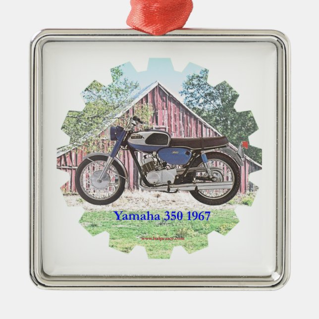 1967 Classic Motorcycle Yamaha Metal Tree Decoration (Front)