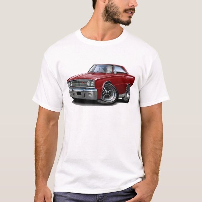 1967 Coronet RT Maroon Car T-Shirt (Front)