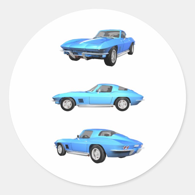 1967 Corvette C2: Classic Round Sticker (Front)
