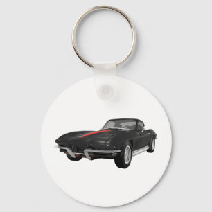 1967 Corvette Sports Car: Black Finish: Key Ring