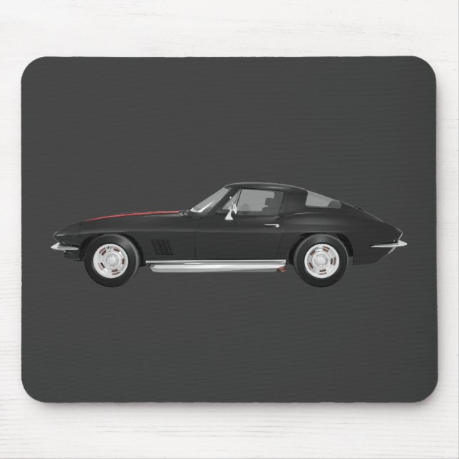 1967 Corvette Sports Car: Black Finish: Mouse Mat (Front)