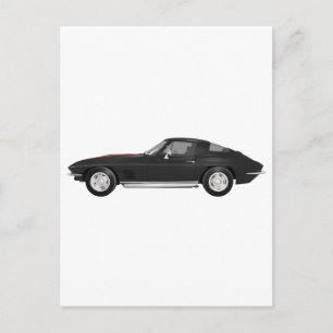 1967 Corvette Sports Car: Black Finish: Postcard