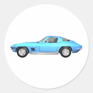 1967 Corvette Sports Car: Blue Finish: Classic Round Sticker